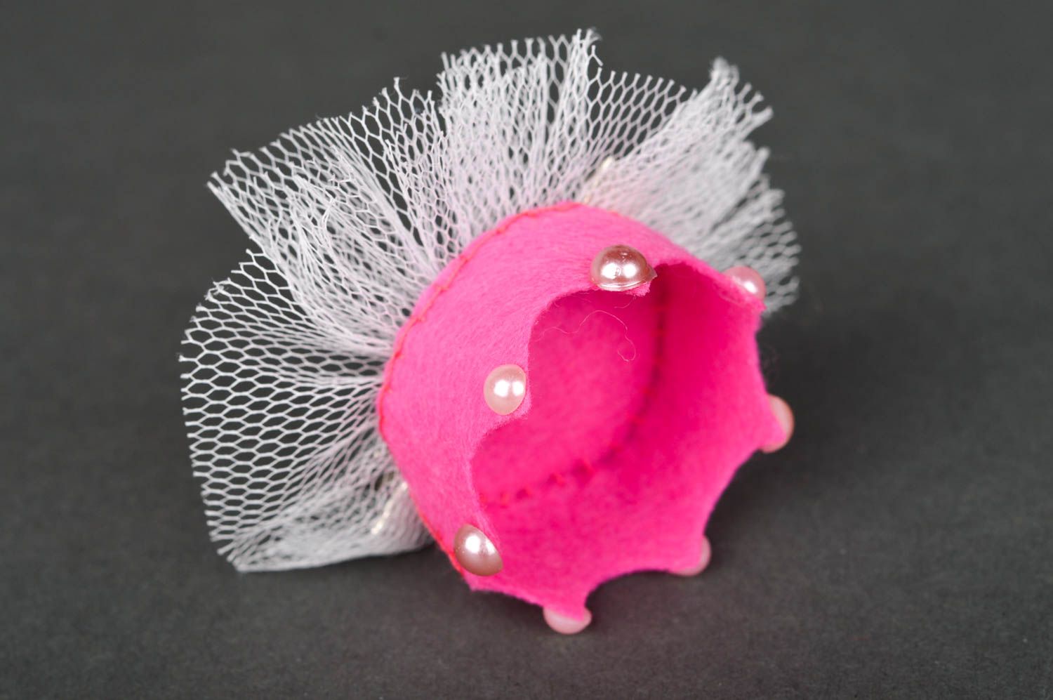 Handmade Haarspange Krone Mode Accessoire Mädchen Haarschmuck rosa ausgefallen foto 3