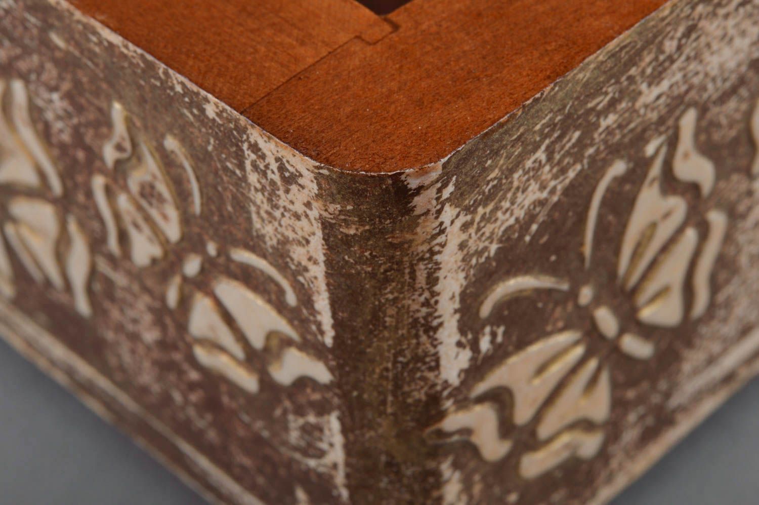 Dekorative originelle Schatulle aus Holz in Decoupage Technik Ewigkeit foto 4
