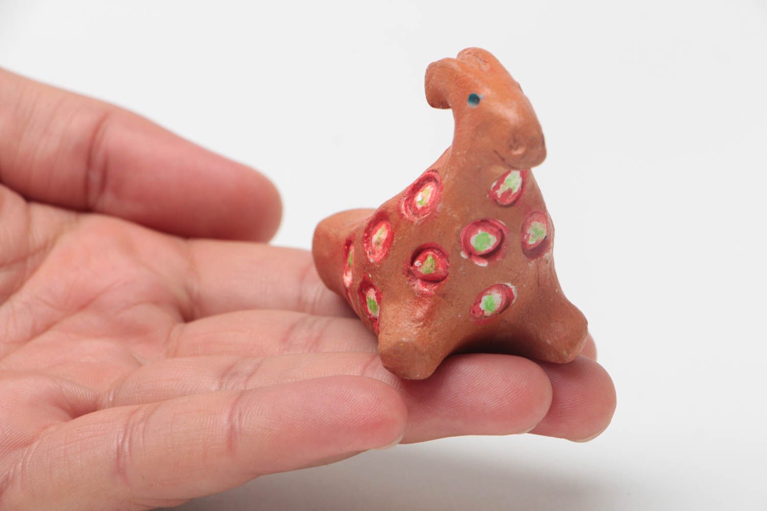 Clay eco friendly whistle handmade toy in the form of lamb for children photo 5