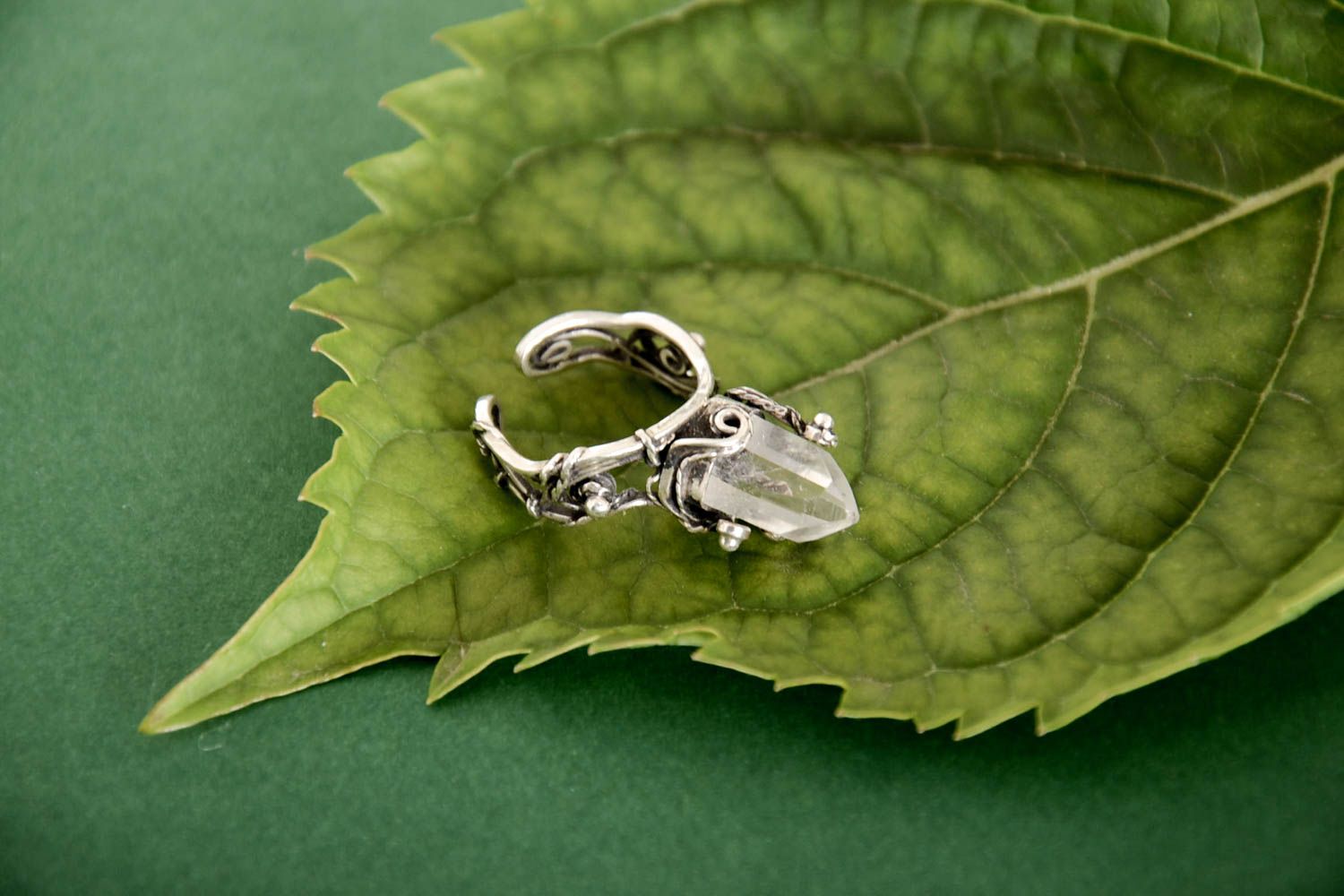 Серебряное кольцо ручной работы модный женский перстень элитная бижутерия  фото 2