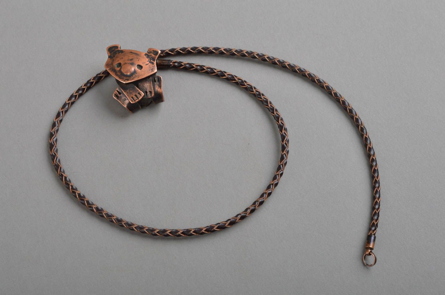 Metal pendant handmade beautiful copper Bear copper accessories metal jewelry photo 2