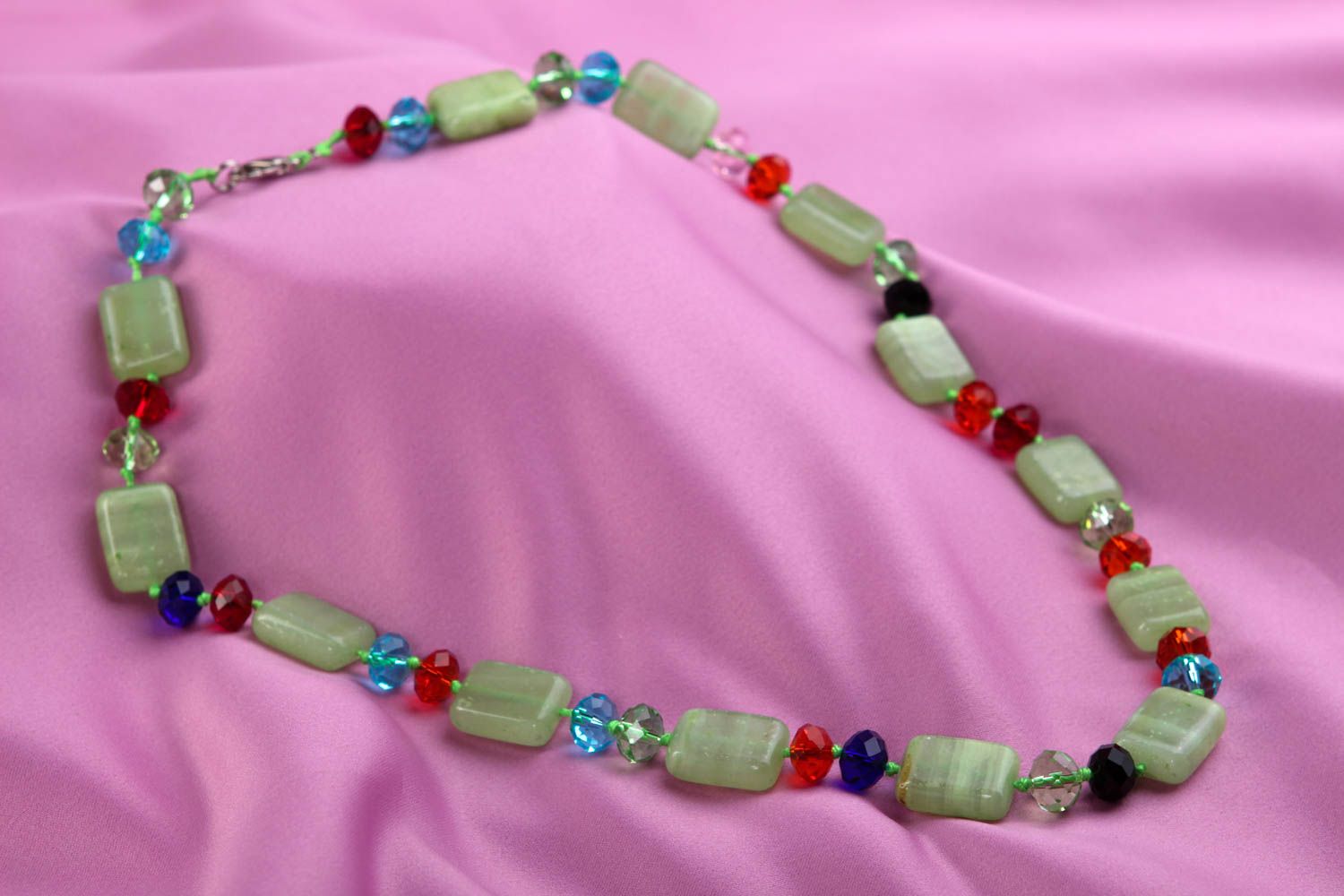 Modeschmuck Halskette handgeschaffen Damen Halskette effektvoll Perlen Schmuck foto 1