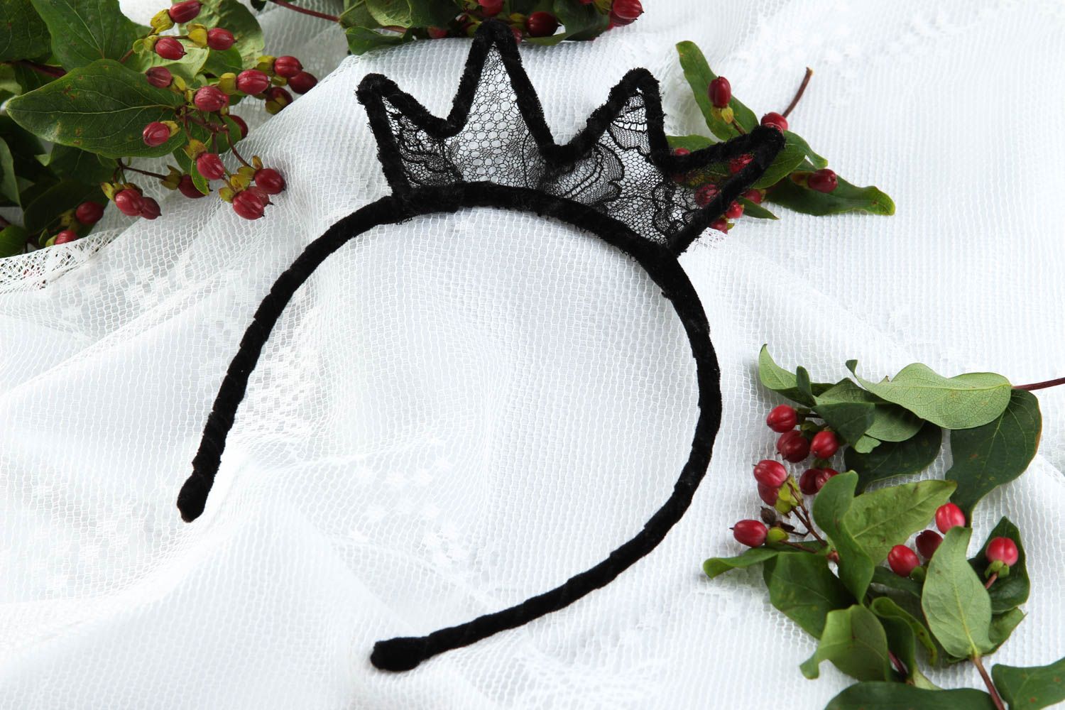 Обруч с короной ручной работы украшение для прически модная бижутерия необычная фото 1