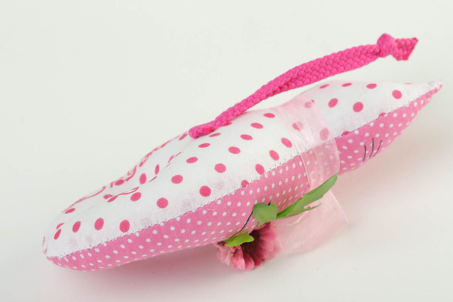 Juguete de tela hecho a mano peluche de animal gata rosada regalo original   foto 4