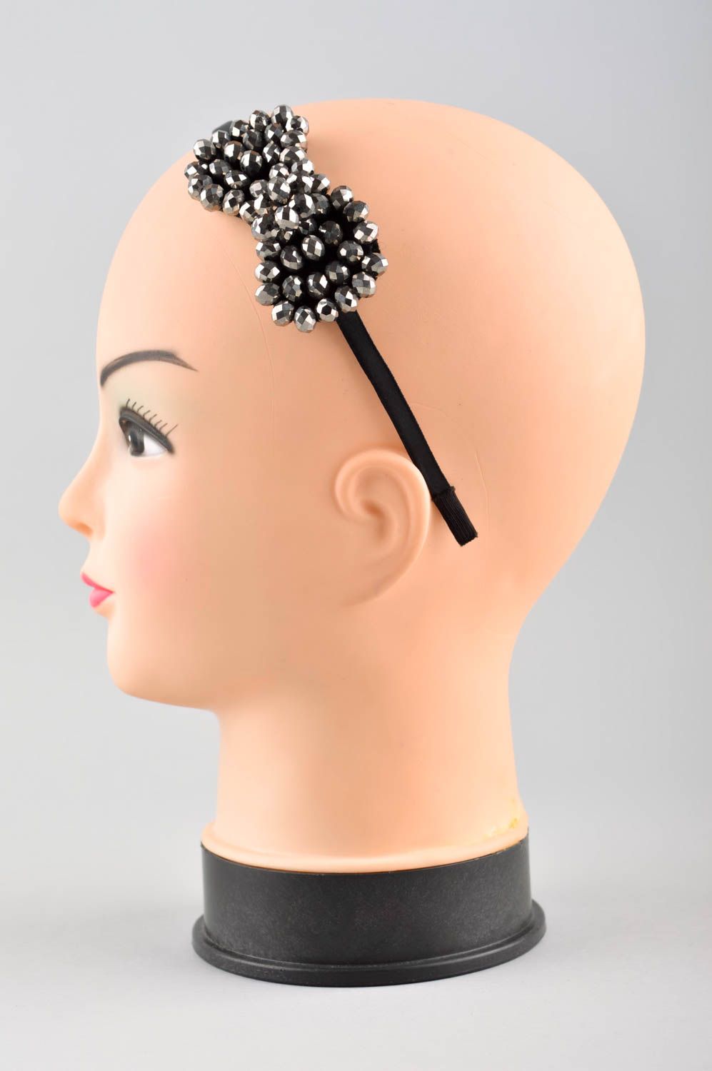 Unusual handmade accessory designer headband with bow stylish women present photo 2