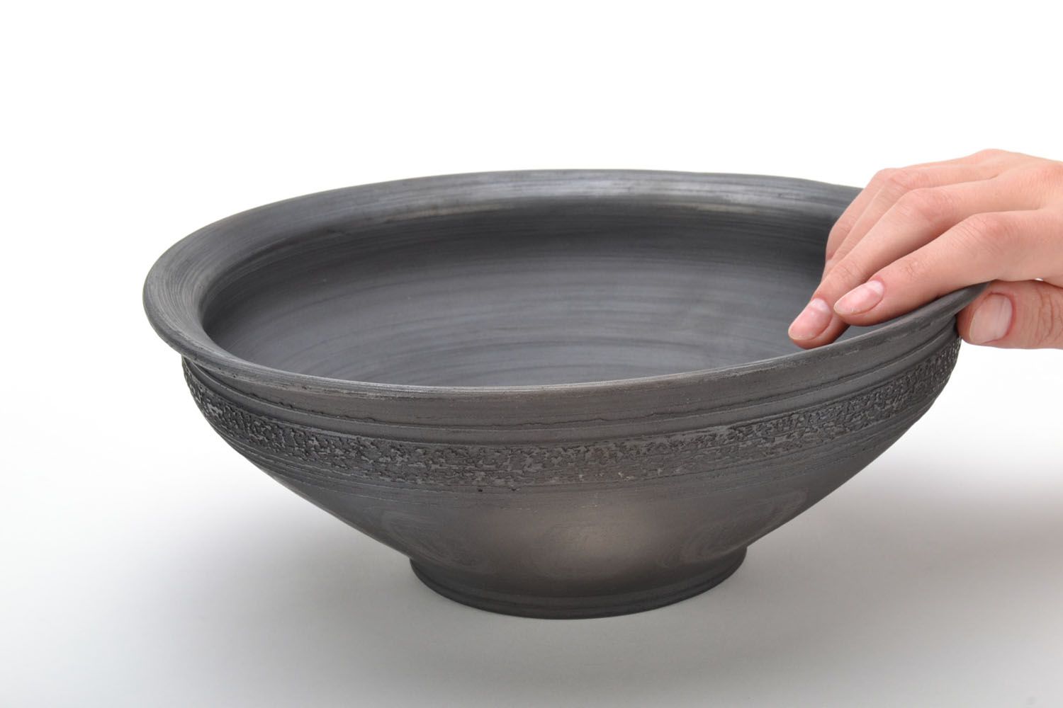 Clay bowl of black smoke ceramics photo 5