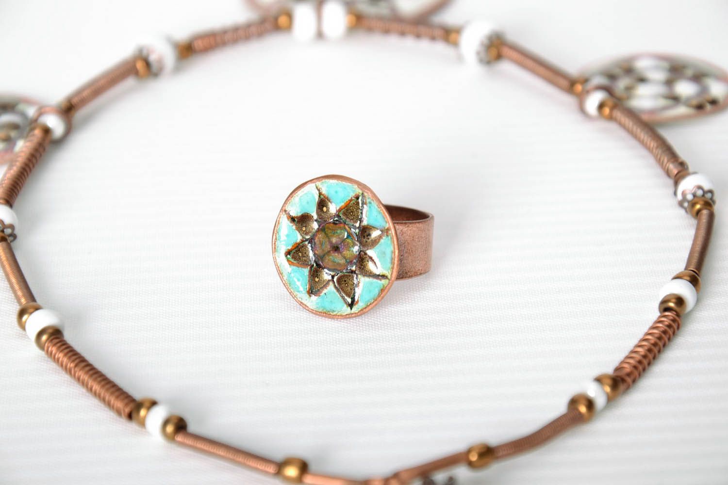 Copper ring with a pattern photo 1
