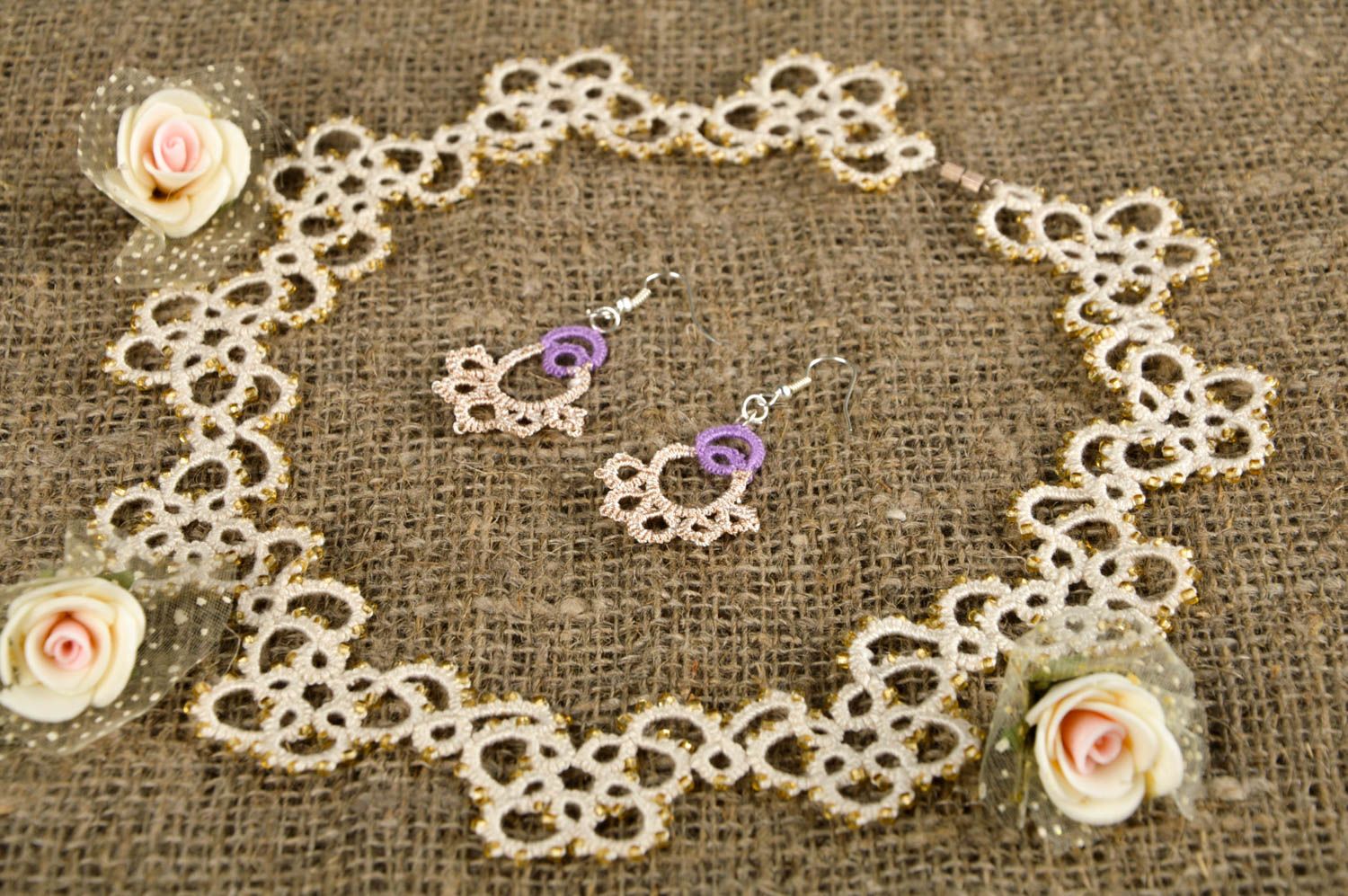 Handmade jewelry set stylish earrings designer necklace cool earrings  photo 1