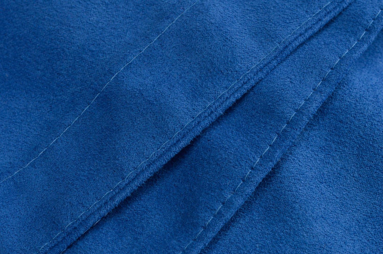 Синяя женская сумка мешок ручной работы с карманом из искусственной замши фото 4