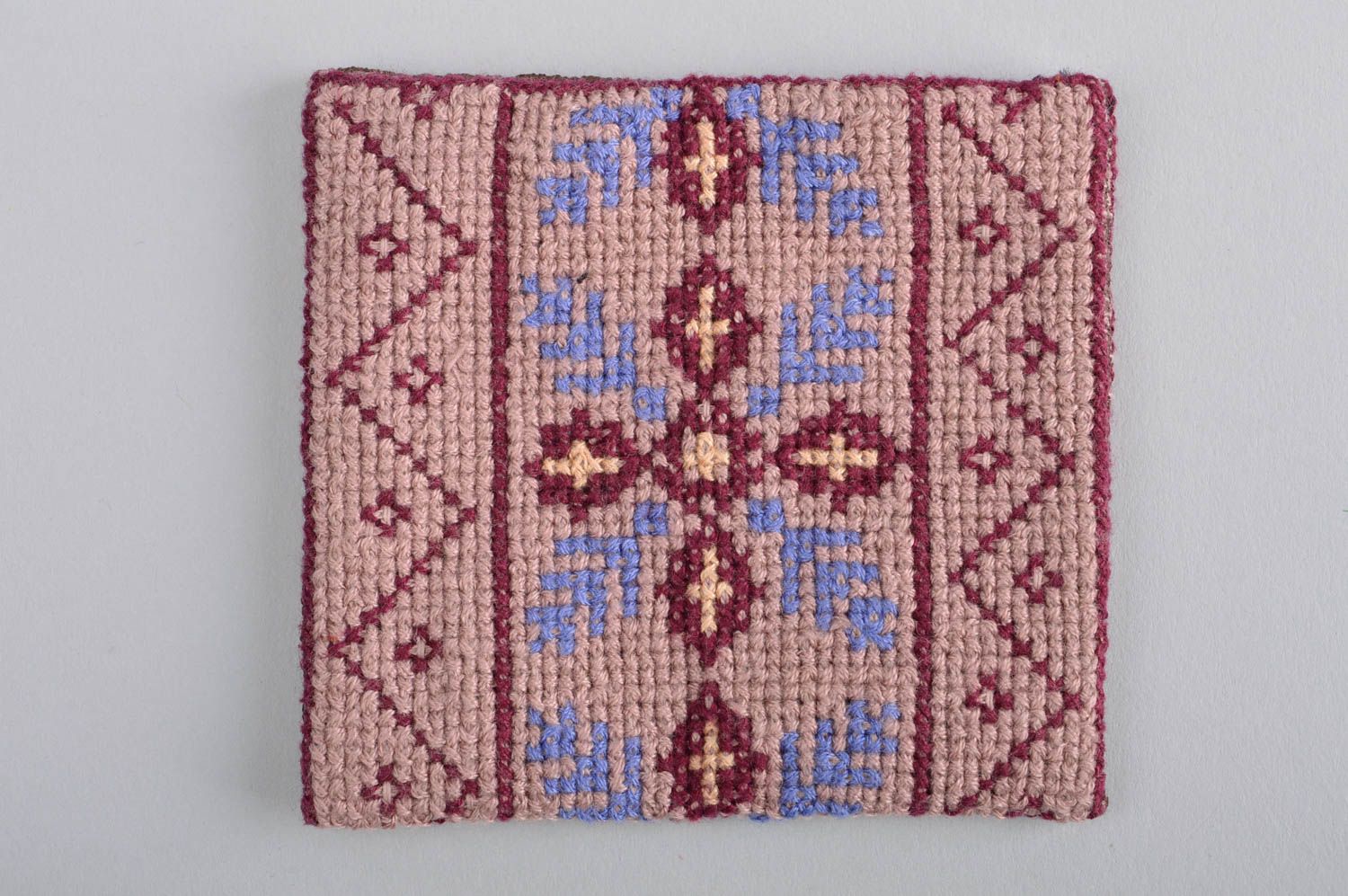 Женский кошелек ручной работы кошелек из ткани вышитый кошелек крестиком фото 2