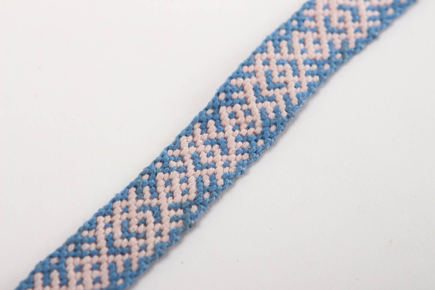 Украшение ручной работы модный браслет голубой красивый браслет с орнаментом фото 3