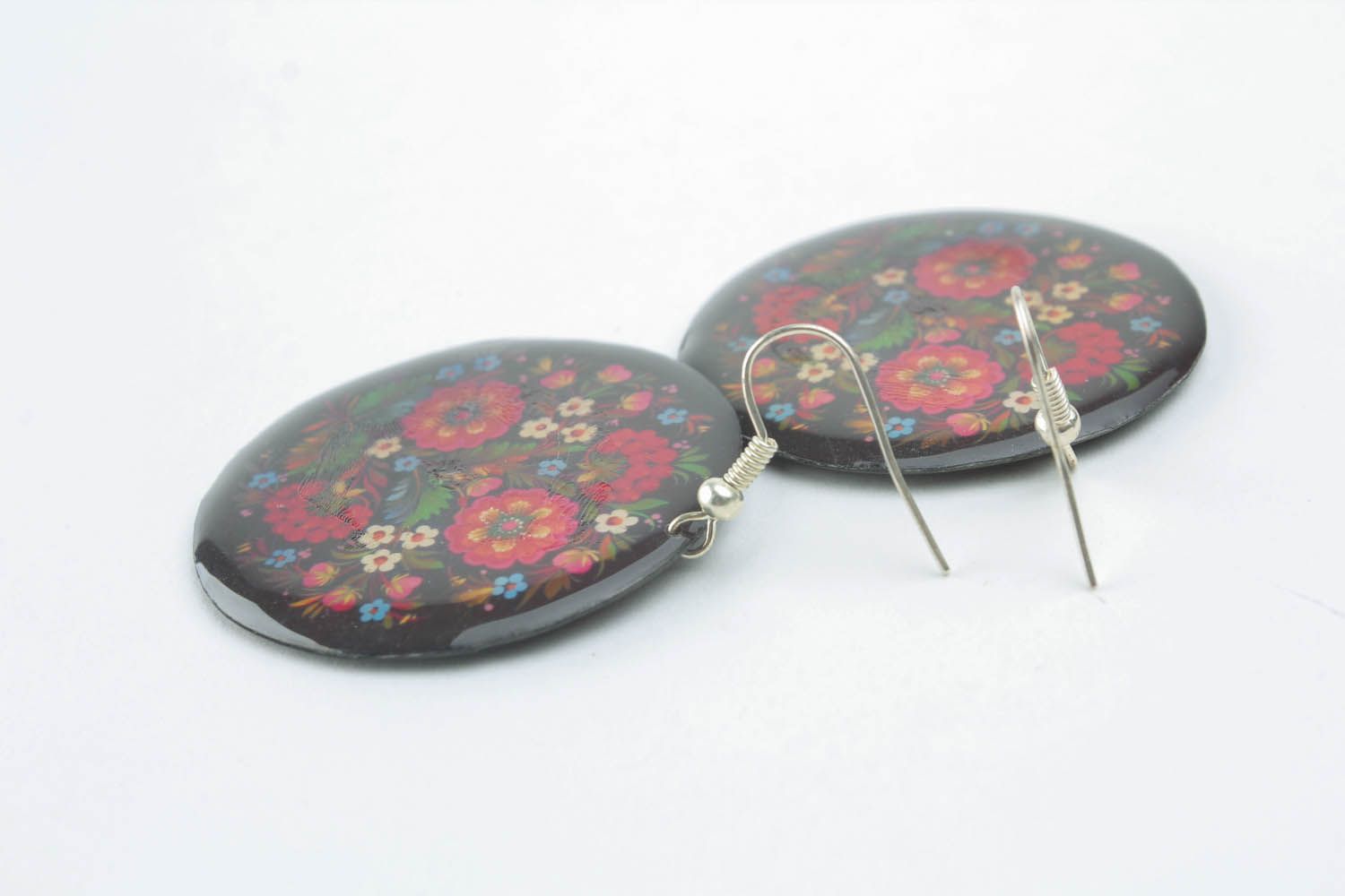 Handmade earrings with ethnic pattern  photo 1