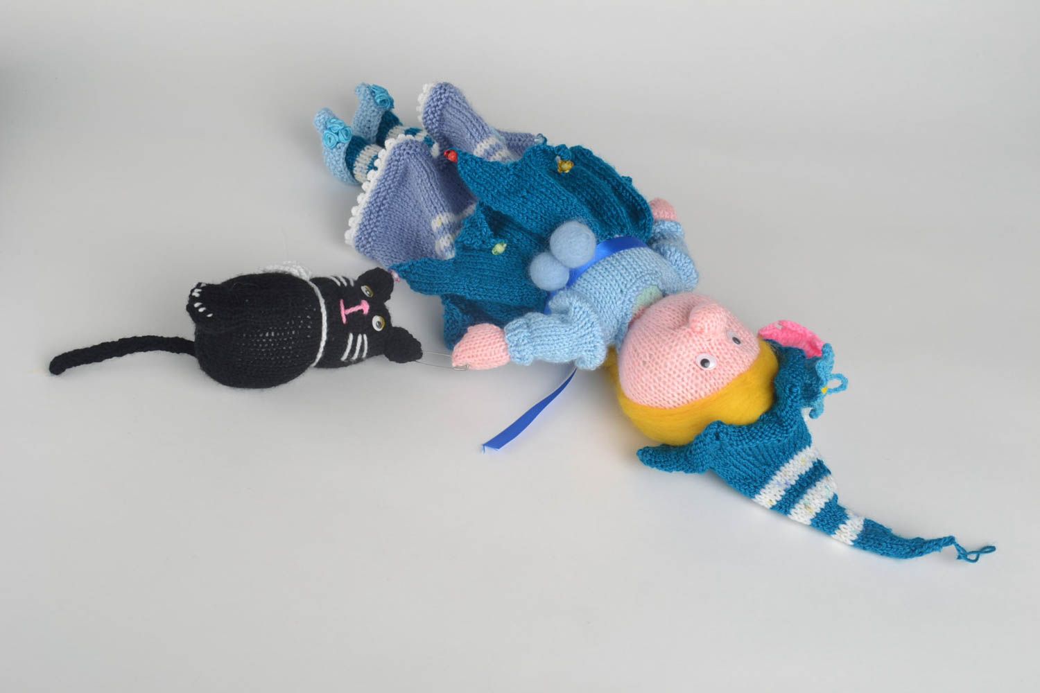 Grande poupée lutin Jouet tricot fait main original décoratif Cadeau enfant photo 2