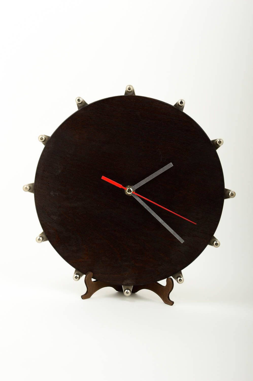 Деревянные часы ручной работы настенные часы минимализм необычные часы фото 1