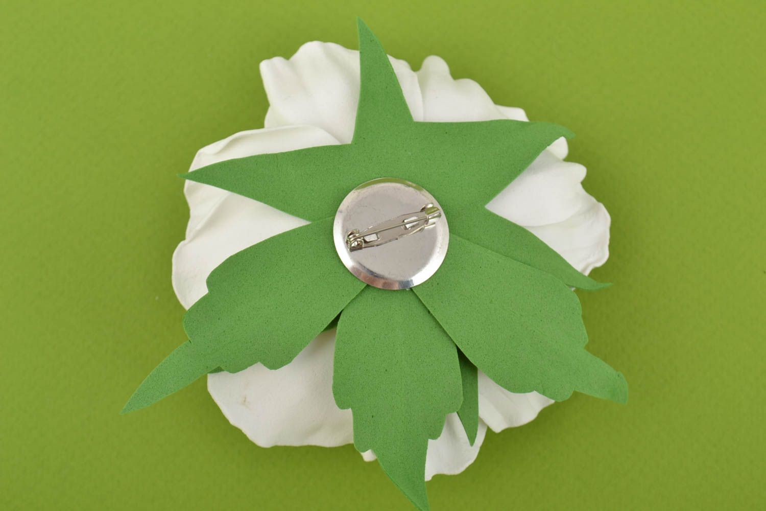 Broche de goma EVA artesanal blanco accesorio de moda regalo para chicas  foto 2