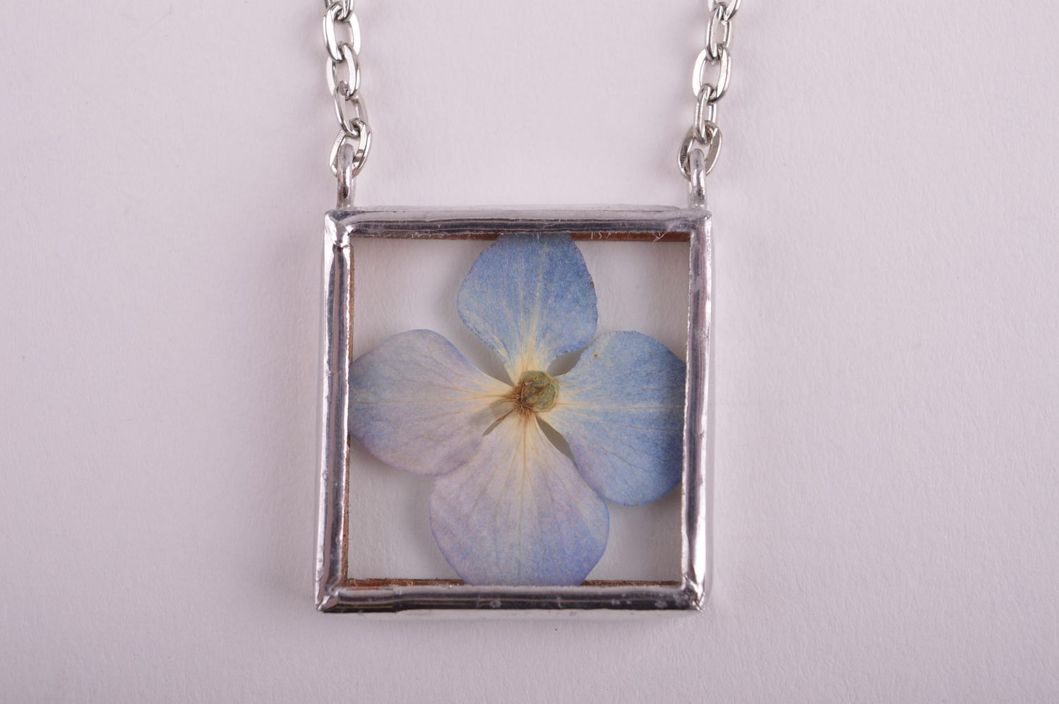 Beautiful handmade glass pendant with flower womens necklace design gift ideas photo 3