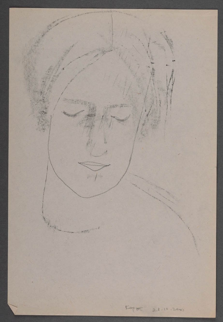 Tableau au crayon sur le papier Portrait d'une Femme photo 1