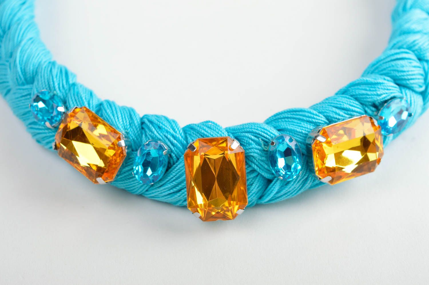 Beautiful handmade necklace design braided thread necklace costume jewelry photo 3
