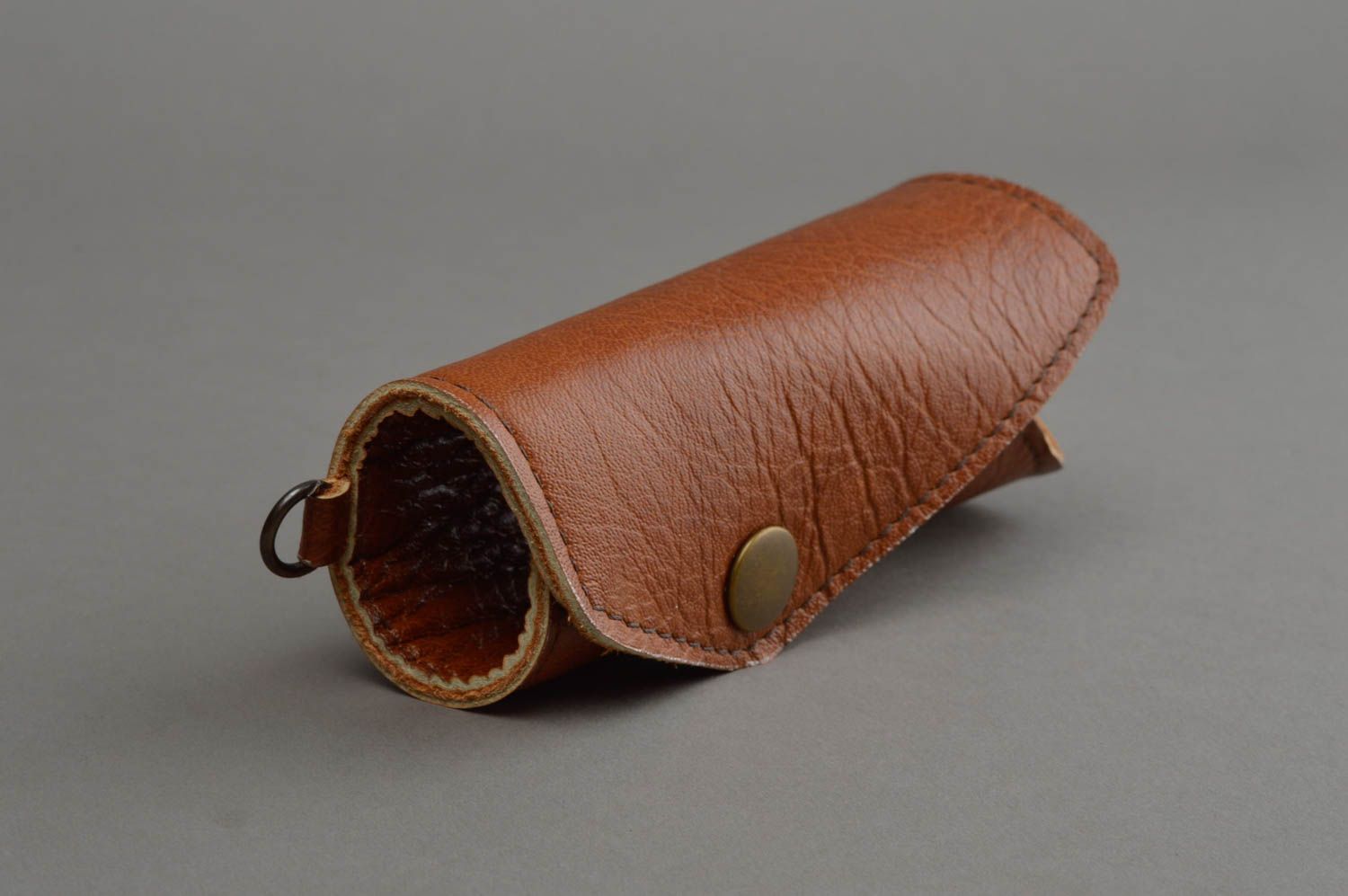 Unusual handmade leather key case unisex key case leather goods gift ideas photo 2
