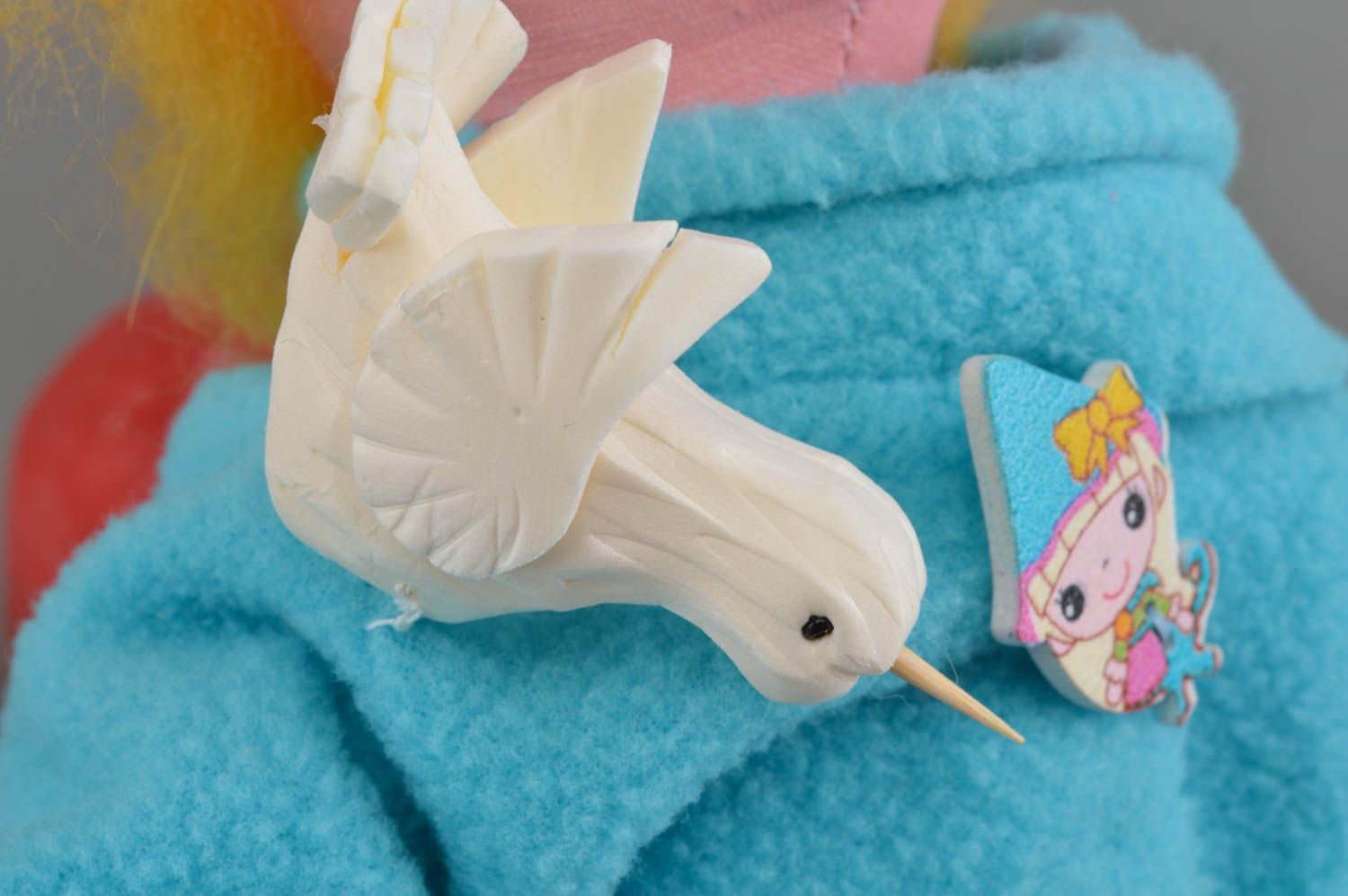 Schönes lustiges weiches handgemachtes Spielzeug Zwerg aus Stoff für Kinder foto 4