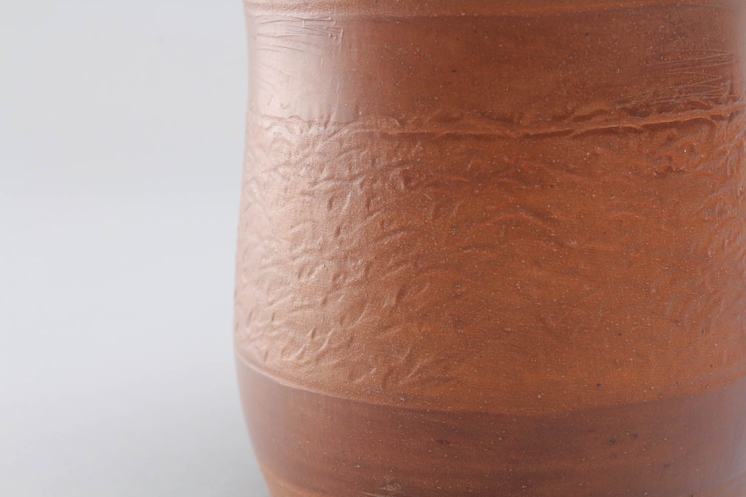 Caneca de argila feita à mão com tampa louça de cerâmica decorativa artesanal foto 5