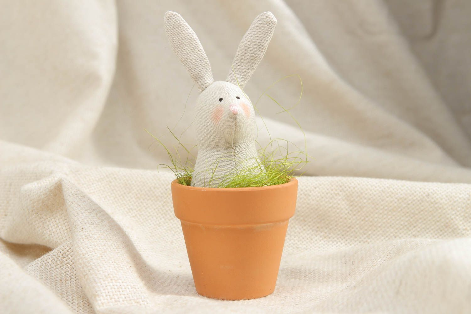 White Easter rabbit toy photo 4