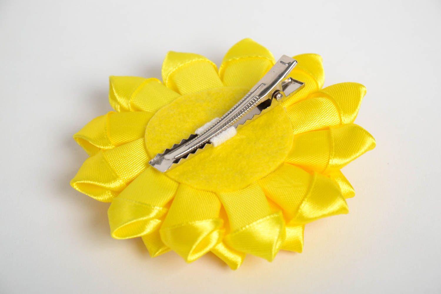 Handmade Haarspange Blume Damen Modeschmuck Accessoire für Haare gelb groß foto 4