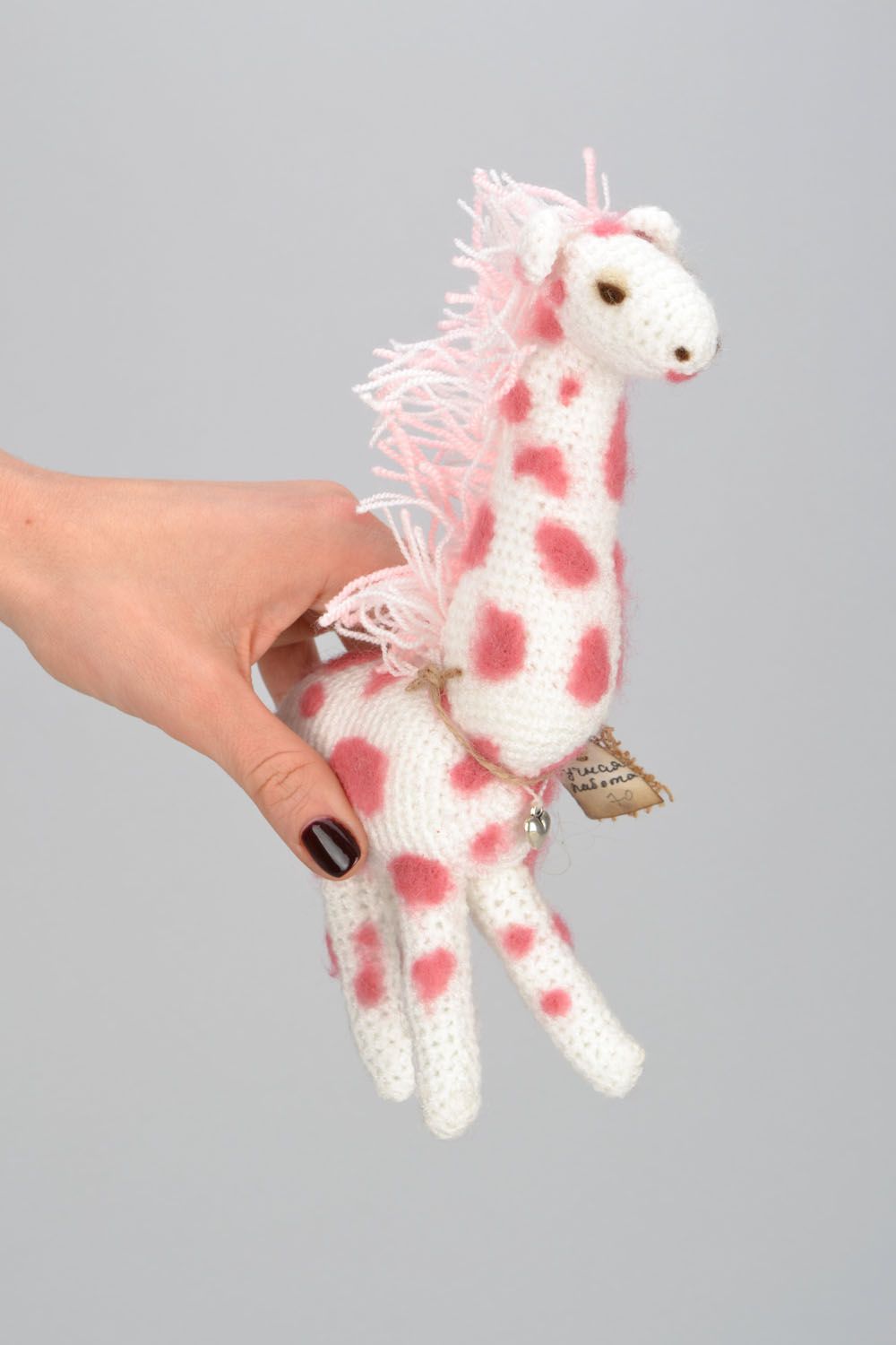 Peluche tricotée au crochet à la main girafe photo 2