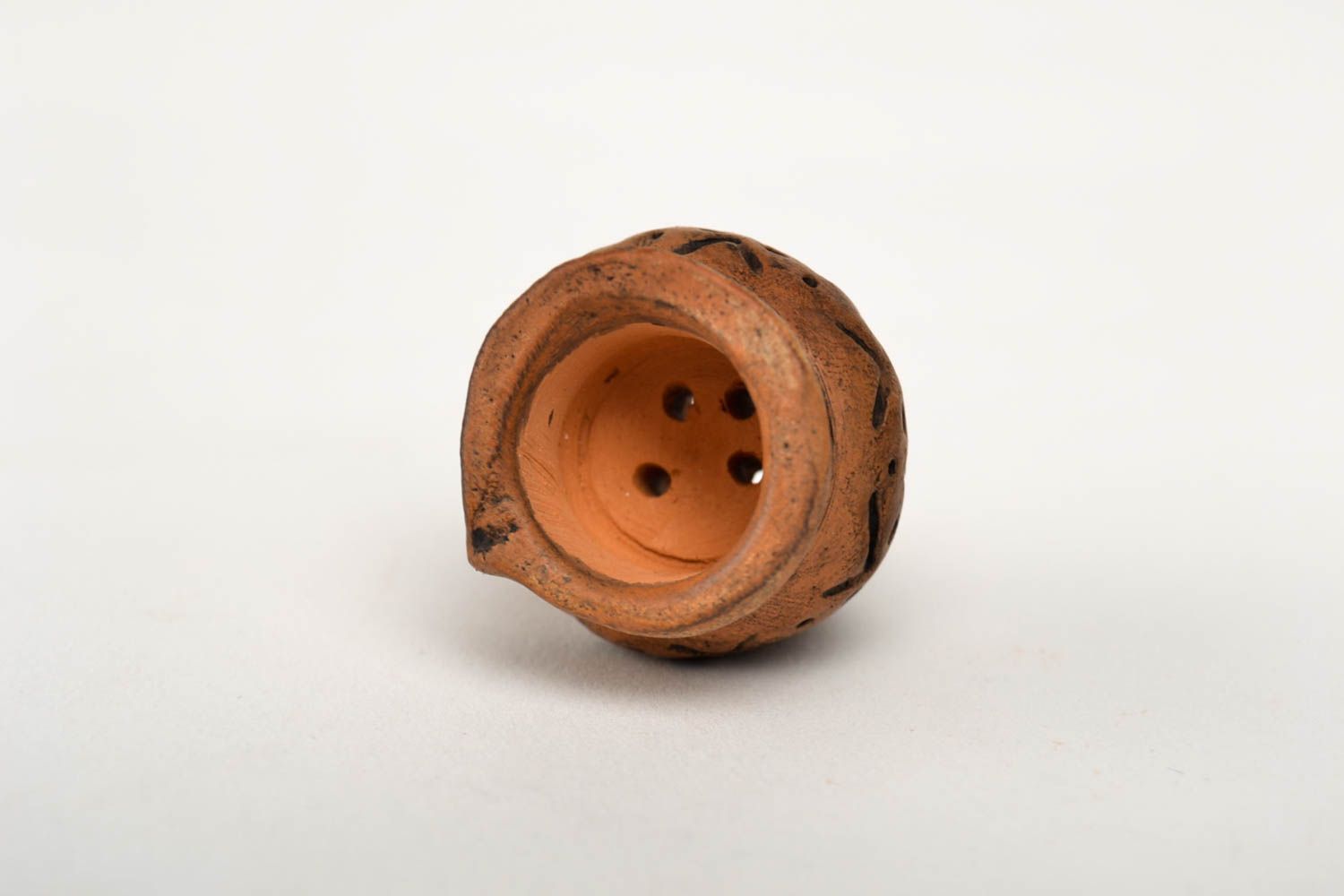 Unusual smoking bowl handmade clay thimble for smoking designer souvenir photo 4