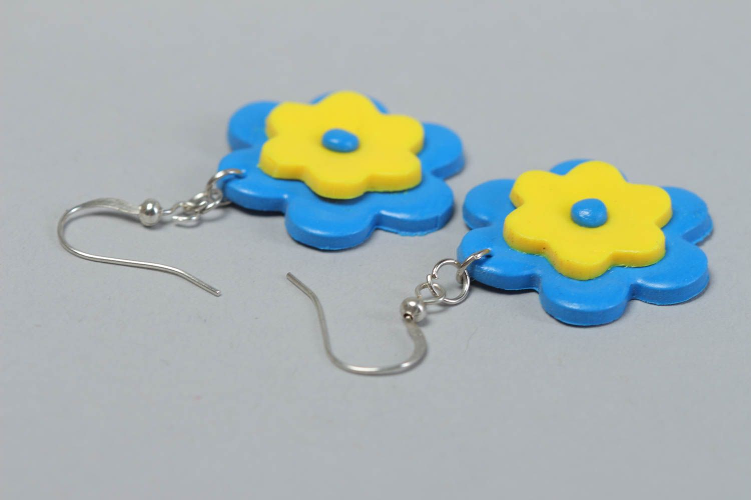Handcrafted plastic flower earrings beautiful jewellery unusual gifts for her photo 4