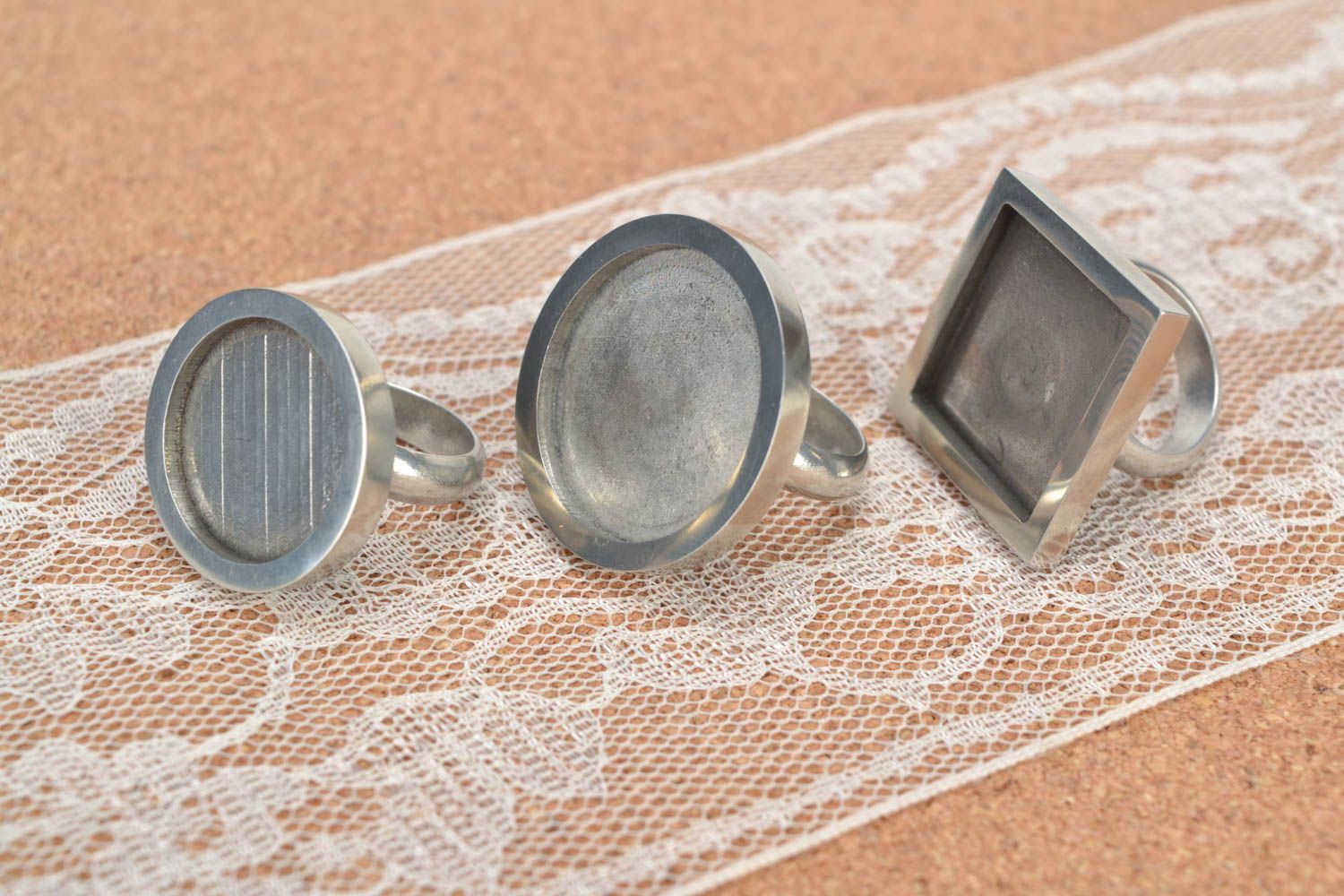 Fornitura para bisutería artesanal para crear anillos de metal 3 piezas foto 4