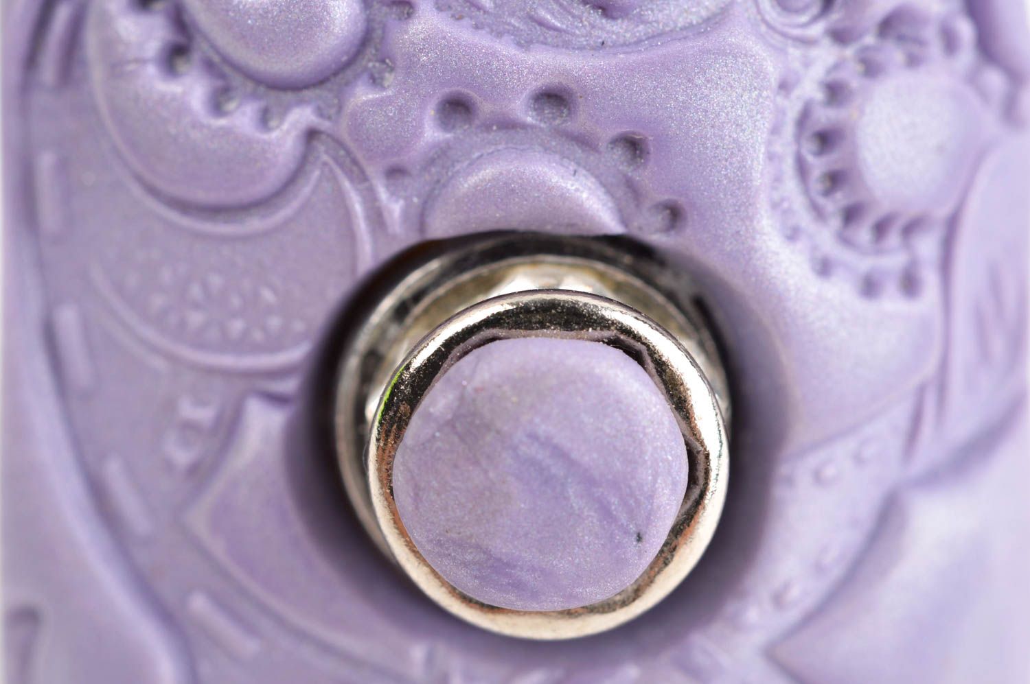 Bague violette Bijou fait main pâte polymère métal taille réglable Cadeau femme photo 5