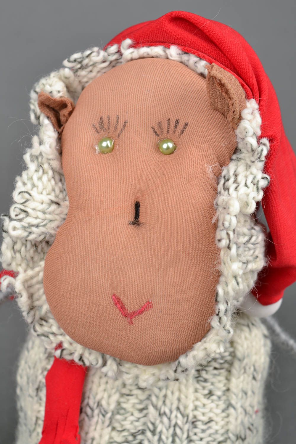 Pecorella fatta a mano pupazzo di peluche giocattolo simpatico da bambini foto 3