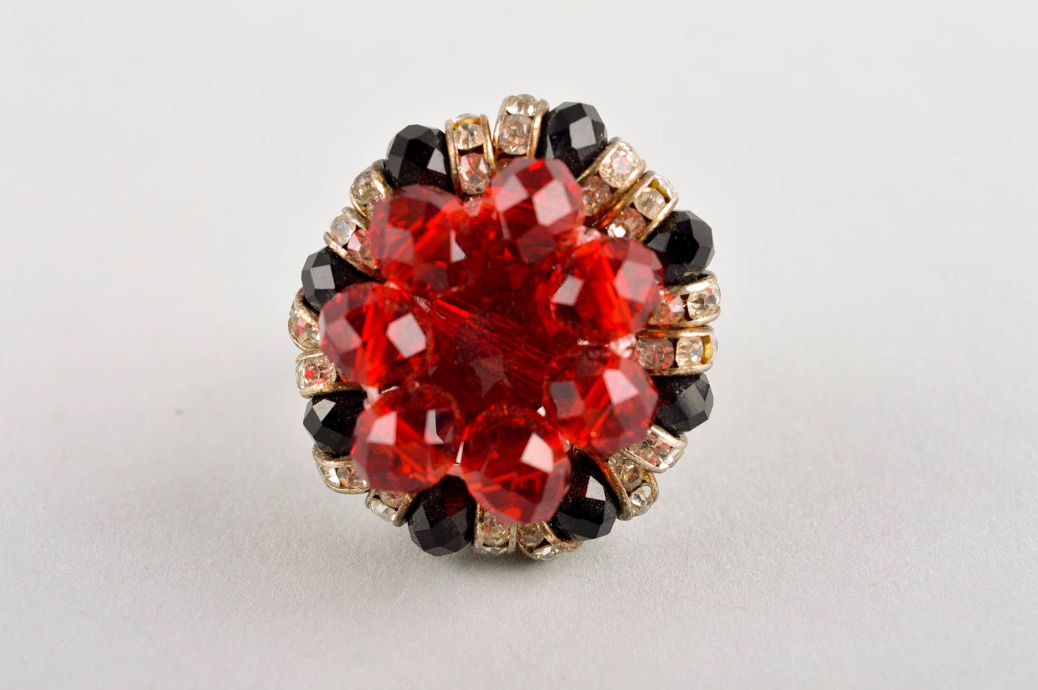 Handmade unique crystal ring rhinestone designer ring stylish present for her photo 3