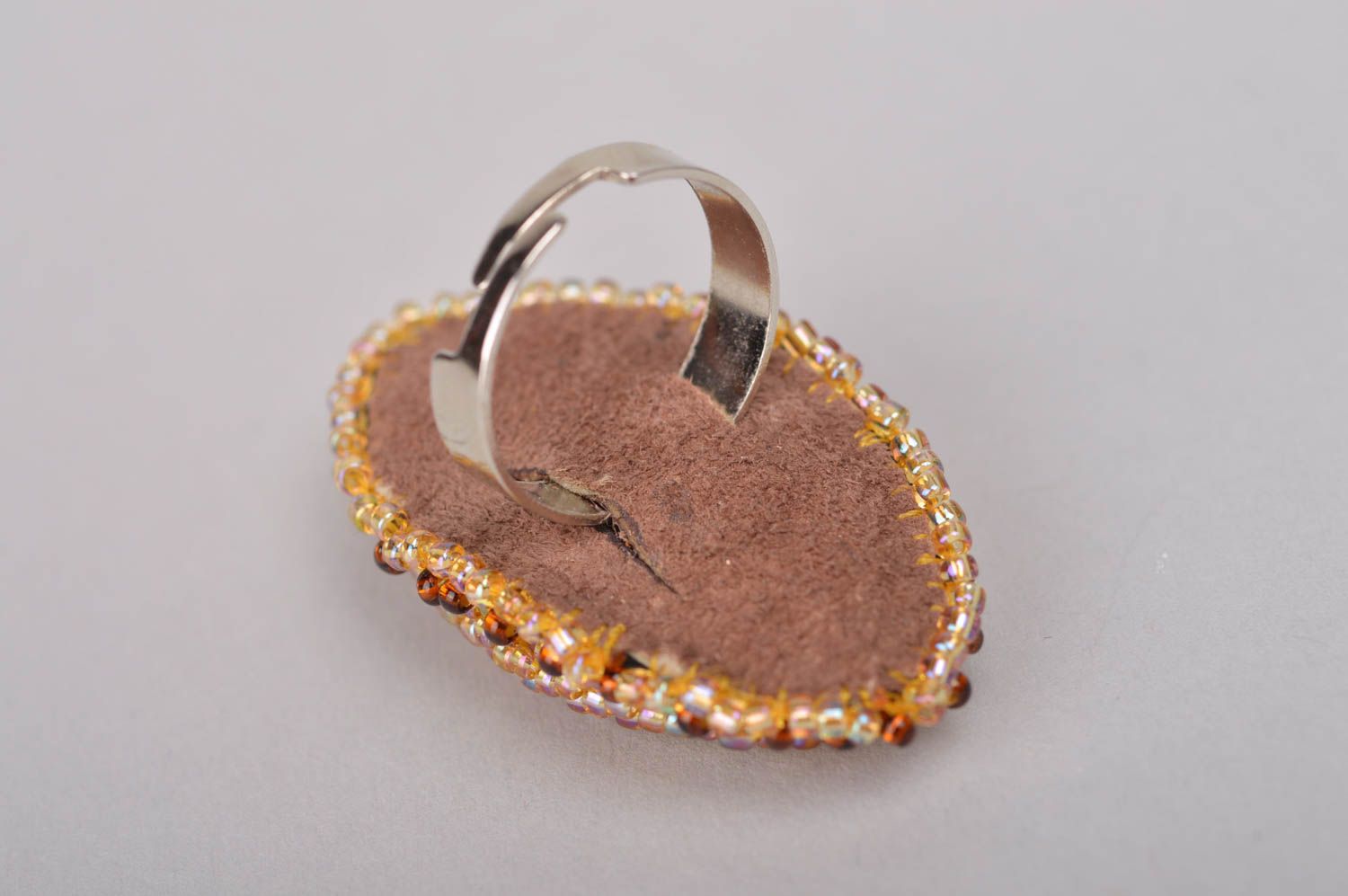 Ring Damen Achat Ring handmade Ring Schmuck Mode Accessoires in Gelb groß foto 4