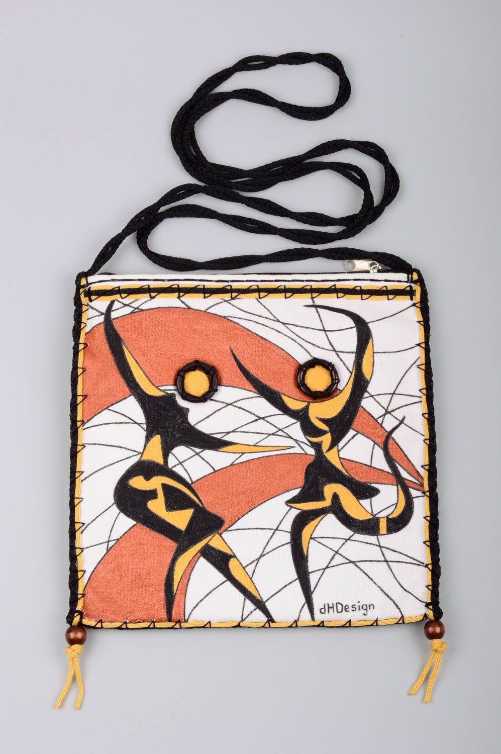 Unusual handmade fabric bag textile shoulder bag fashion accessories gift ideas photo 1