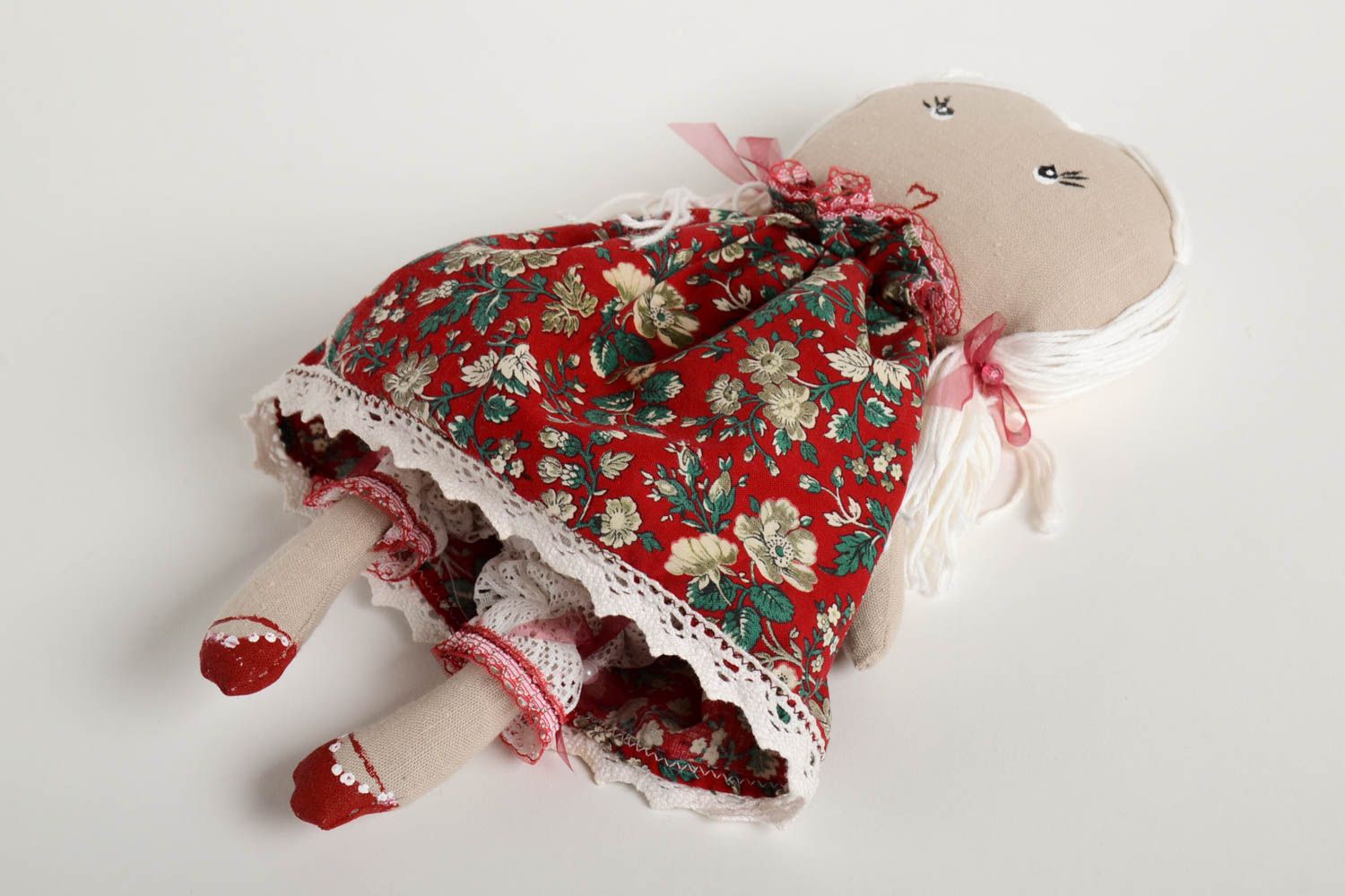 Handmade beautiful designer toy unusual textile doll interior stylish toy photo 3