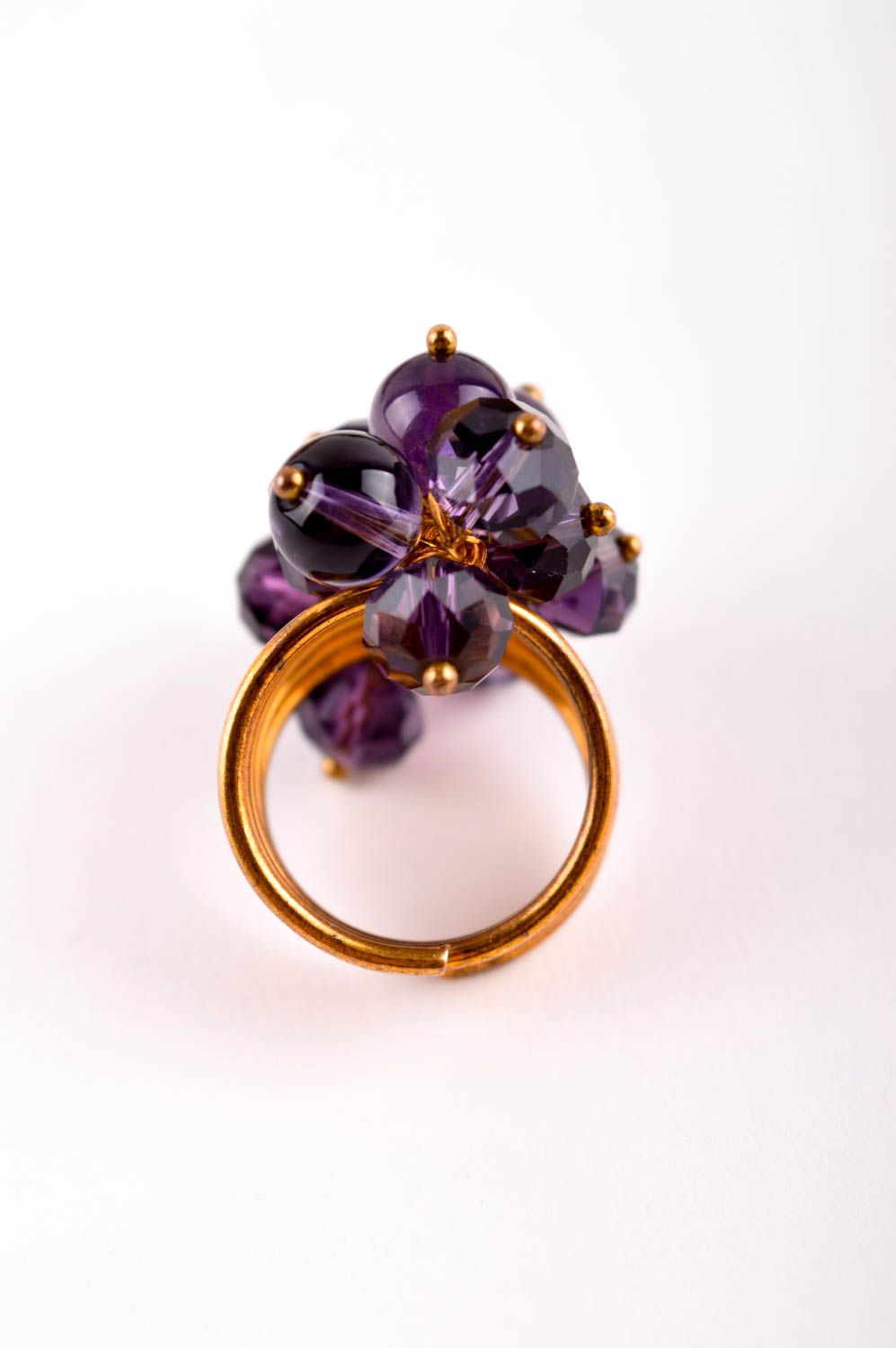 Необычное кольцо ручной работы красивое кольцо бижутерия из натуральных камней фото 4