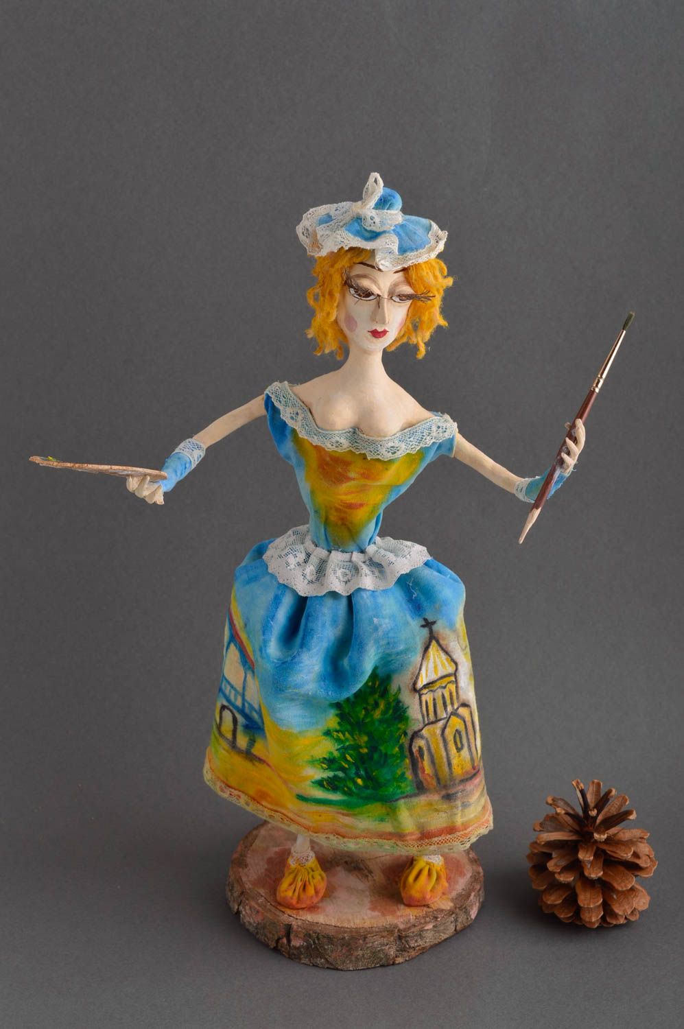 Muñeca hecha a mano figura decorativa de colección decoración de hogar foto 1