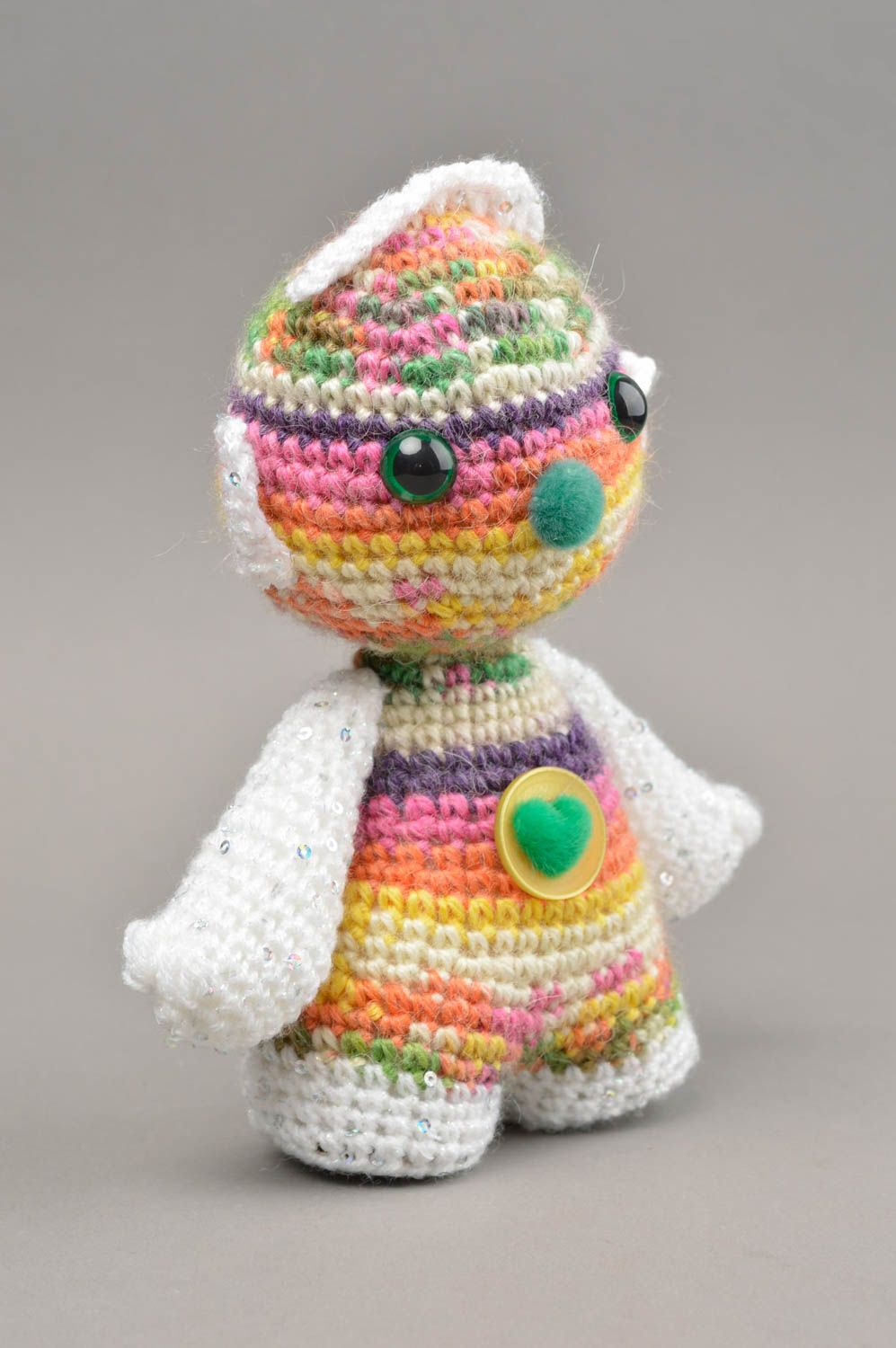 Peluche extraterrestre danseur multicolore tricotée au crochet faite main photo 2