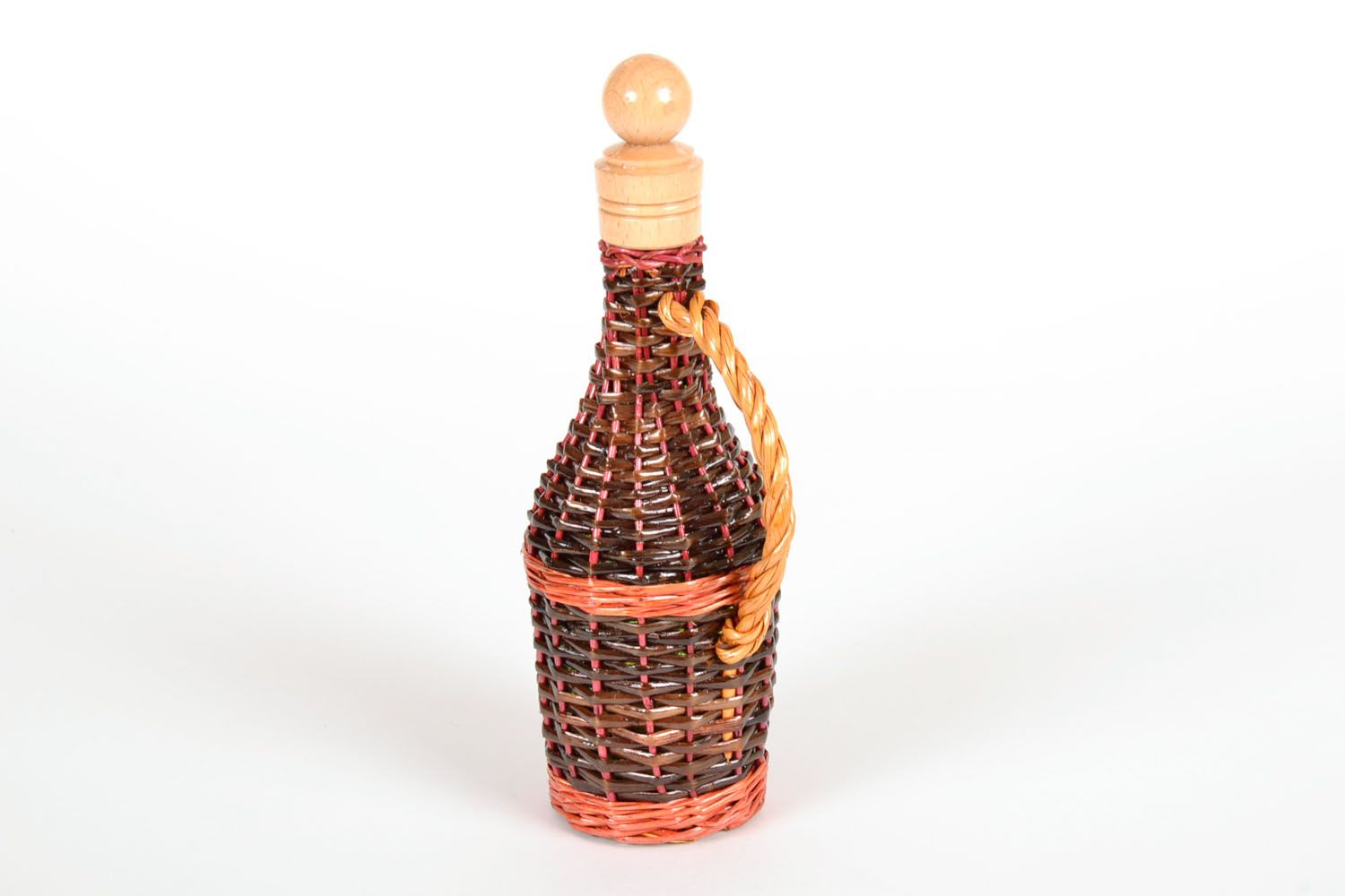 Bottle braided with willow photo 3