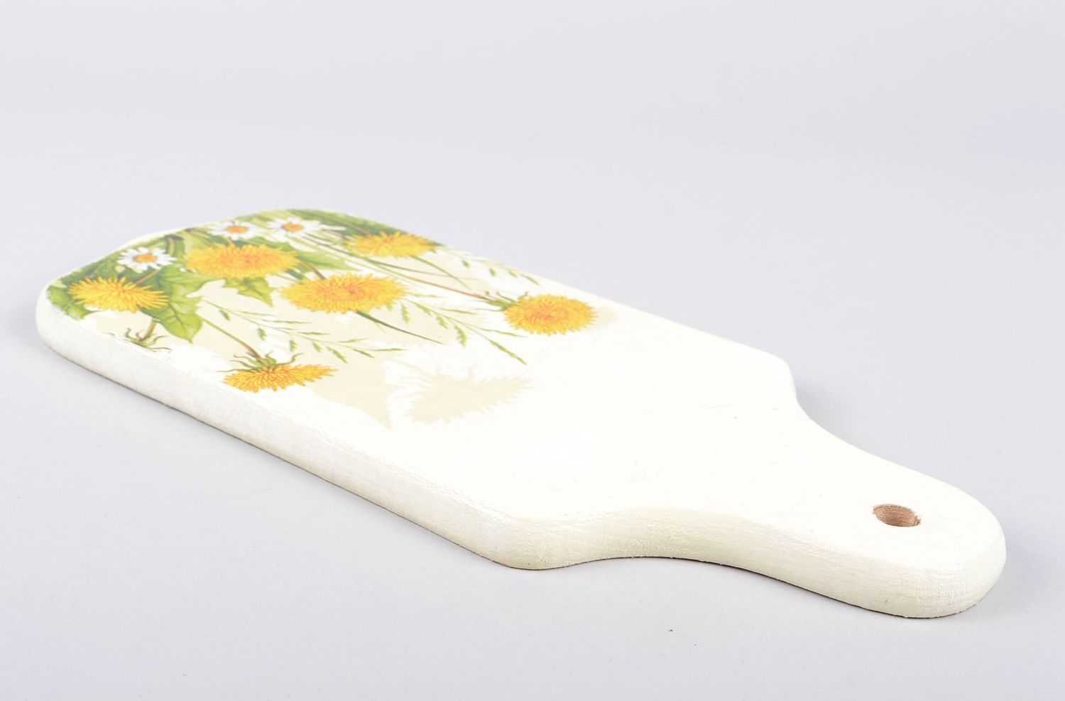 Planche à découper fait main Ustensile de cuisine blanc avec fleurs Déco cuisine photo 3