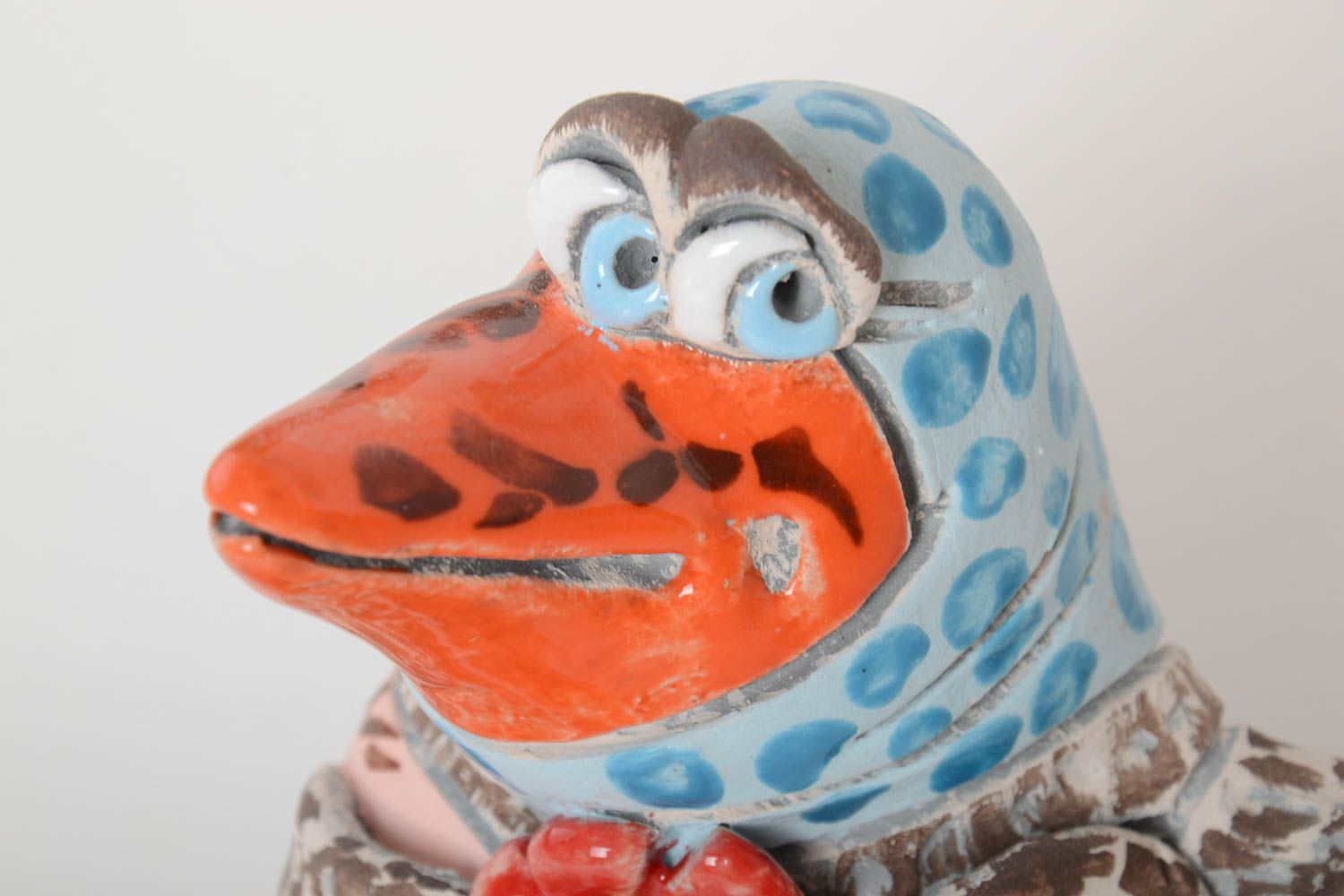 Keramik Spardose handmade Haus Deko Geschenk für Kinder Vogel originell foto 3
