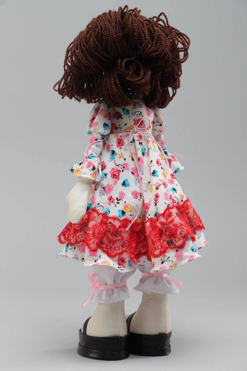 Schöne Designer handmade Puppe aus Textil im Kleid für Interieur  foto 4