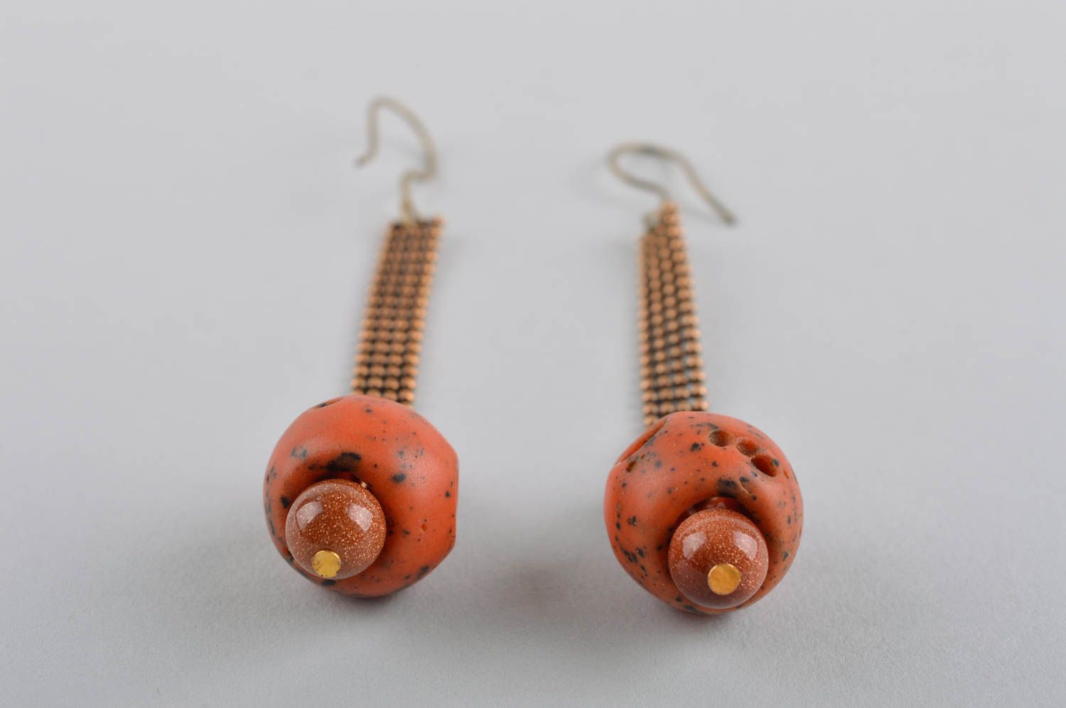 Ohrringe Koralle rot handmade Schmuck Accessoire für Frauen lange Ohrringe  foto 4