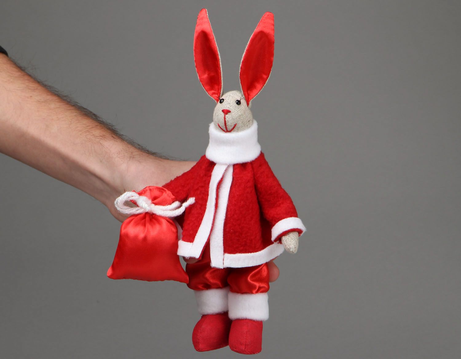 New Year's soft toy Hare photo 4