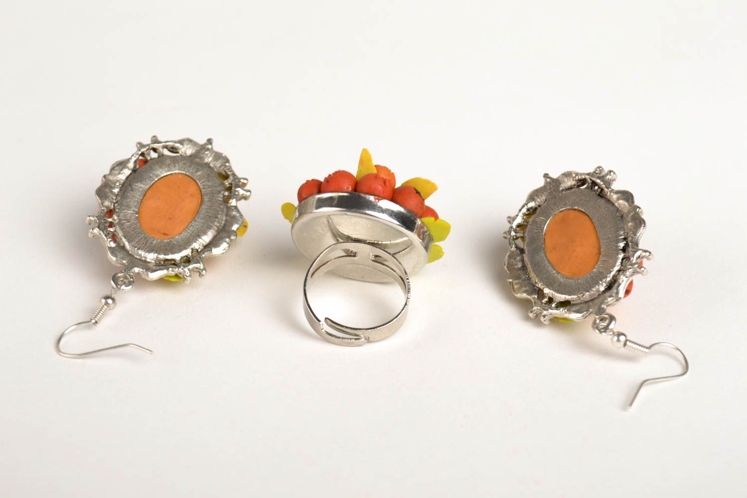 Schmuck Set handmade Mode Accessoires lange Ohrringe Ring am Finger stilvoll foto 5