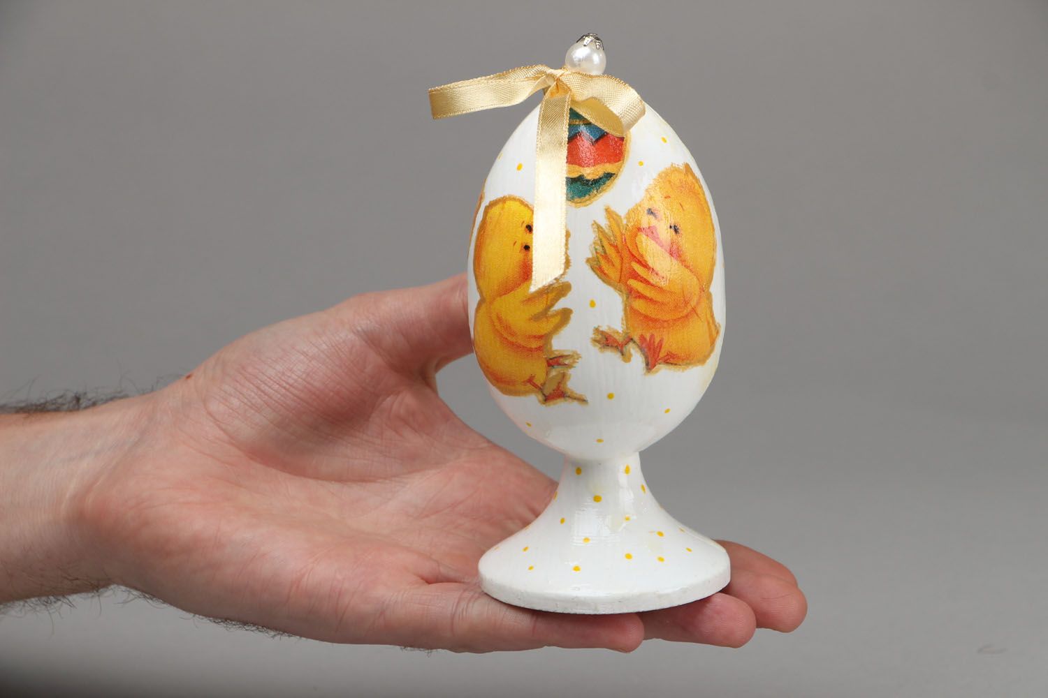 Huevo decorativo de Pascua Pollo foto 4