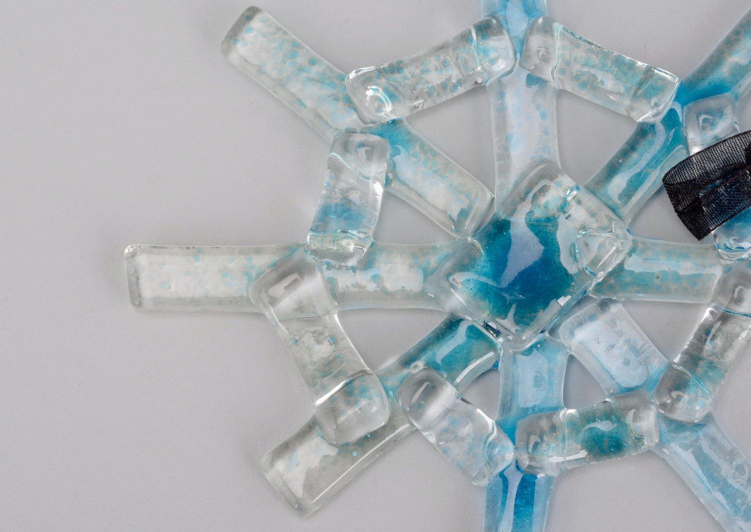 Weihnachtsspielzeug aus Glas Lasurblaue Schneeflocke  foto 2
