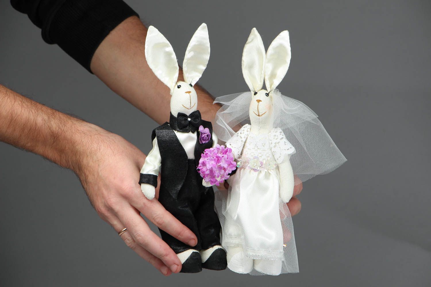 Jouet mou lapins Couple de mariage photo 4
